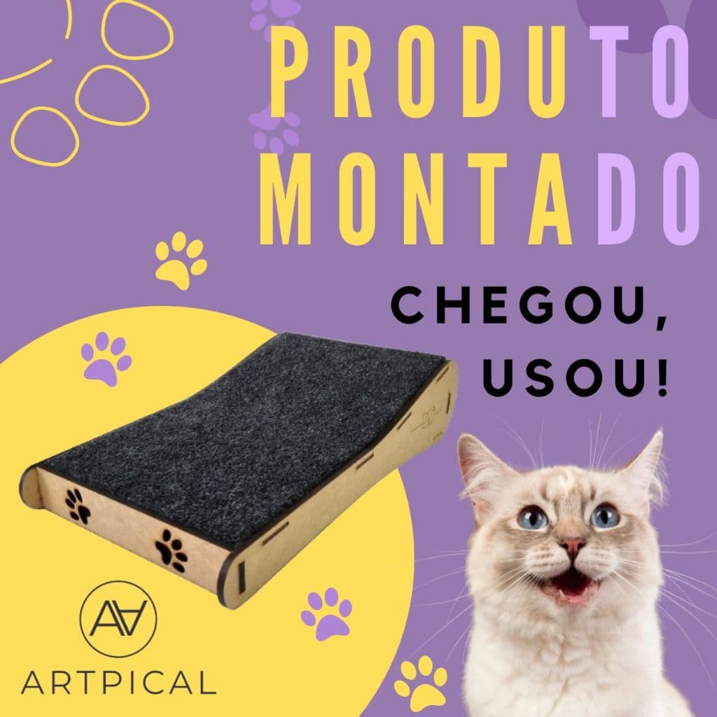 Arranhador Para Gatos Multifuncional, Arranhador e Cama Com Carpete Refil Produzido em Mdf 6mm
