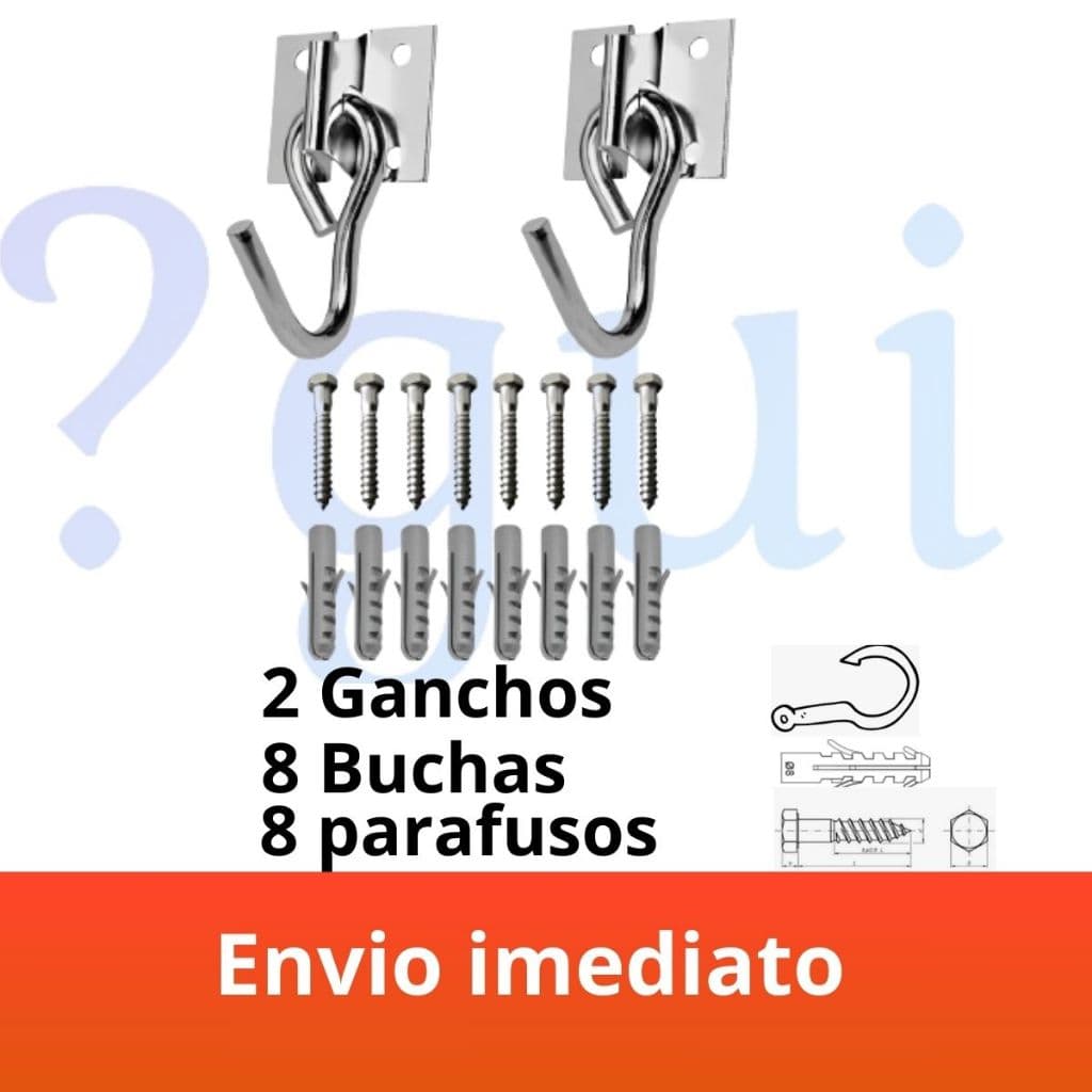 kit 2 Gancho Para Armar Rede De Dormir Completo Com Buchas E Parafusos