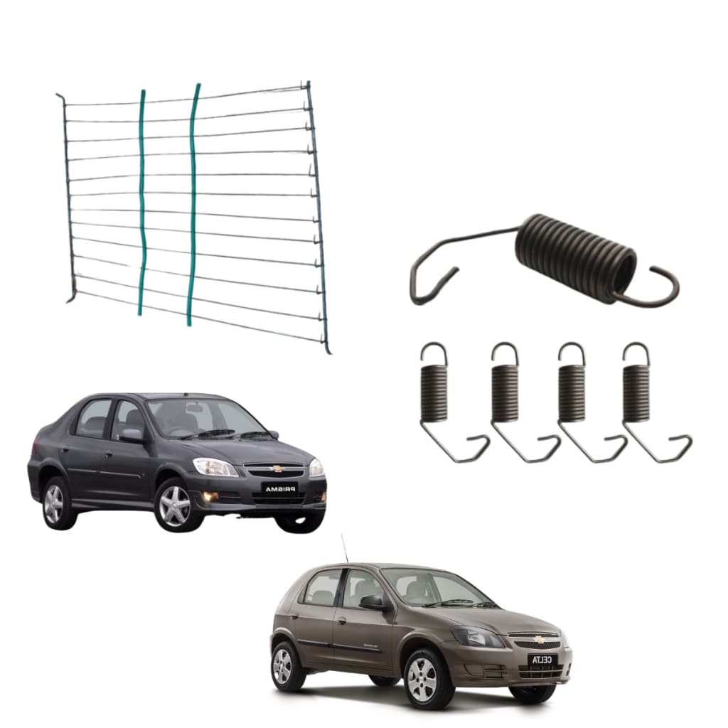 Kit 5 Molas + Grade tela para Assento Banco Dianteiro para carros CELTA PRISMA