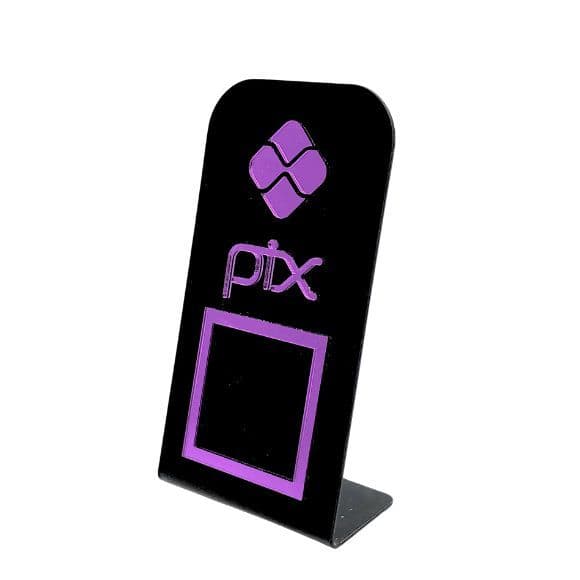 Placa Pix Luxo em Acrilico Espelhado