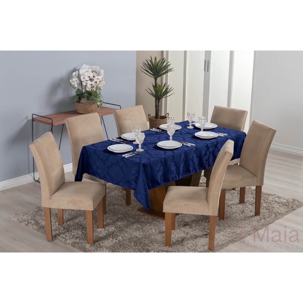 Toalha de Mesa Jacquard 8 Lugares 2,50 m x 1,40 m em Poliéster
