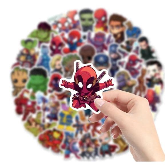 kit com Adesivo Super Heróis stikers Kids Marvel & DC Comics em vinil ou DTF uv