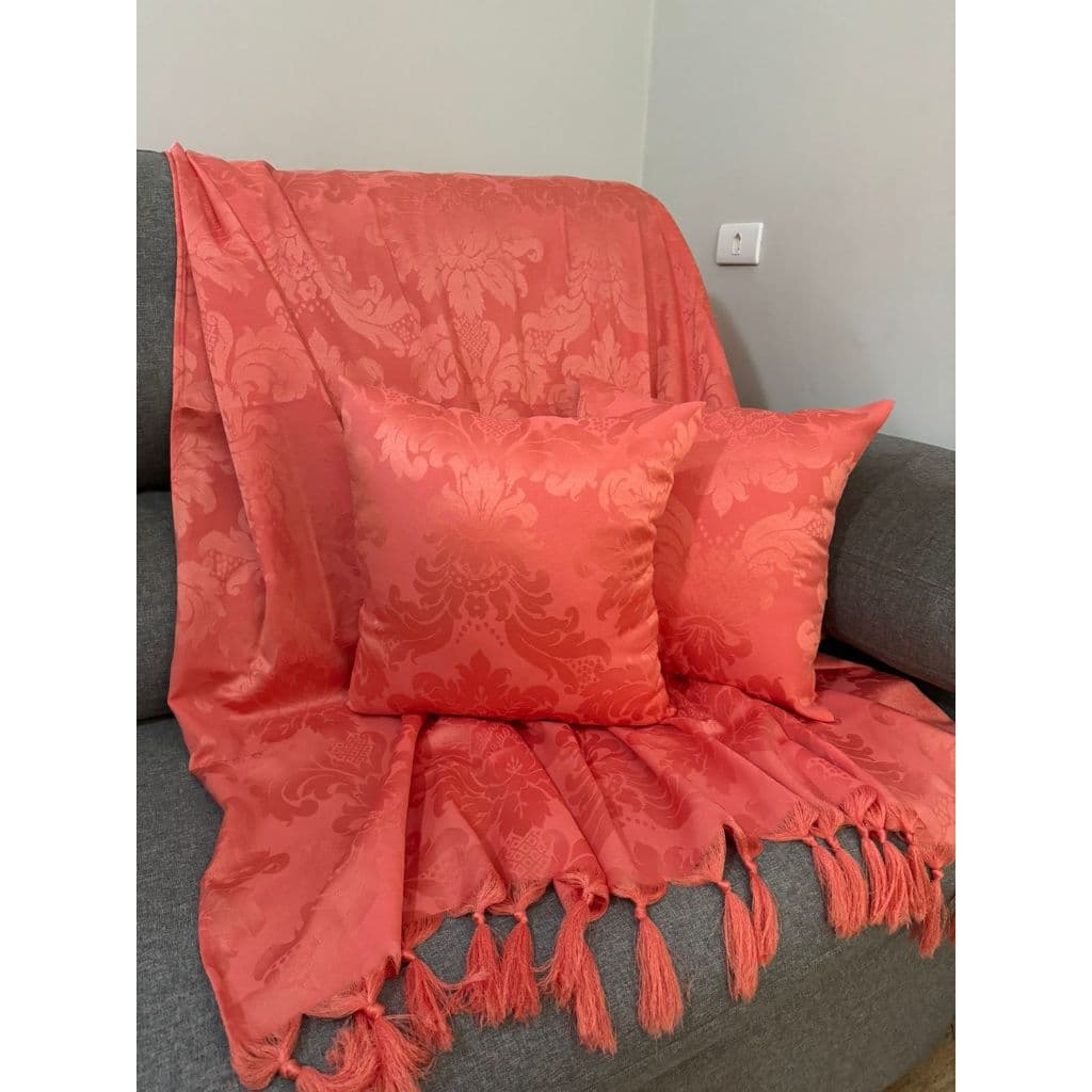 Xale manta para sofá gigante goiaba 3,00x2,80