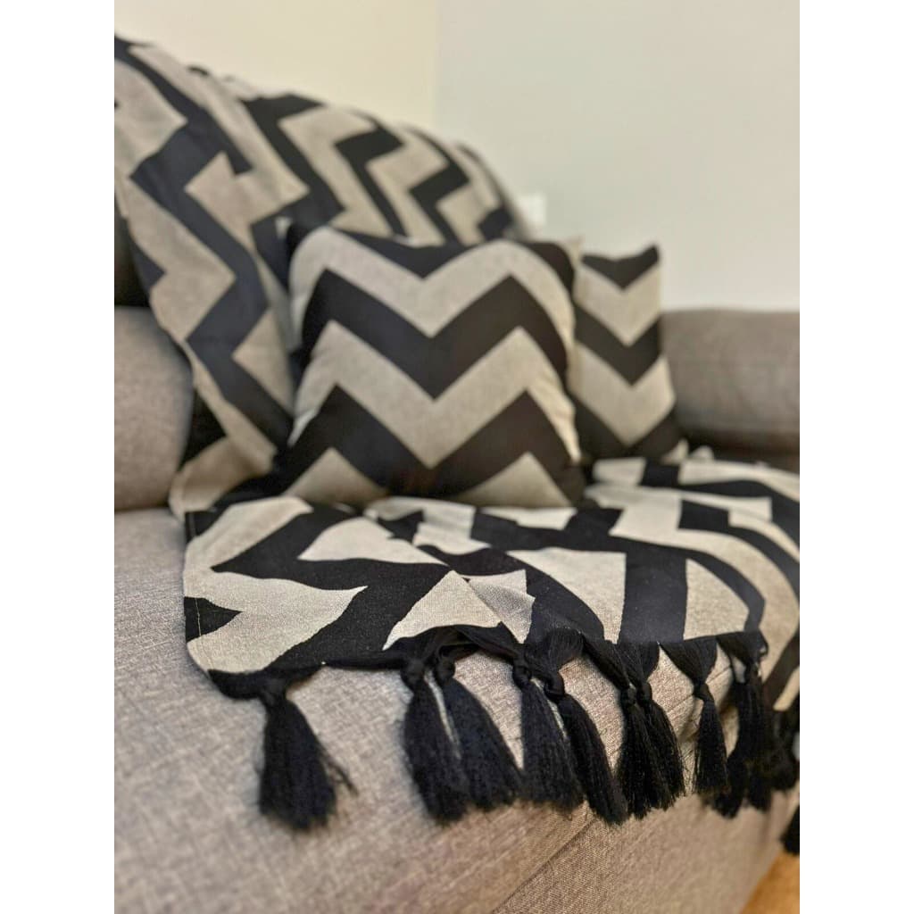 Xale Manta Para Sofá Retratil Gigante 3,00x2,80 Poltrona Cama Chevron Decoração Sala De Estar