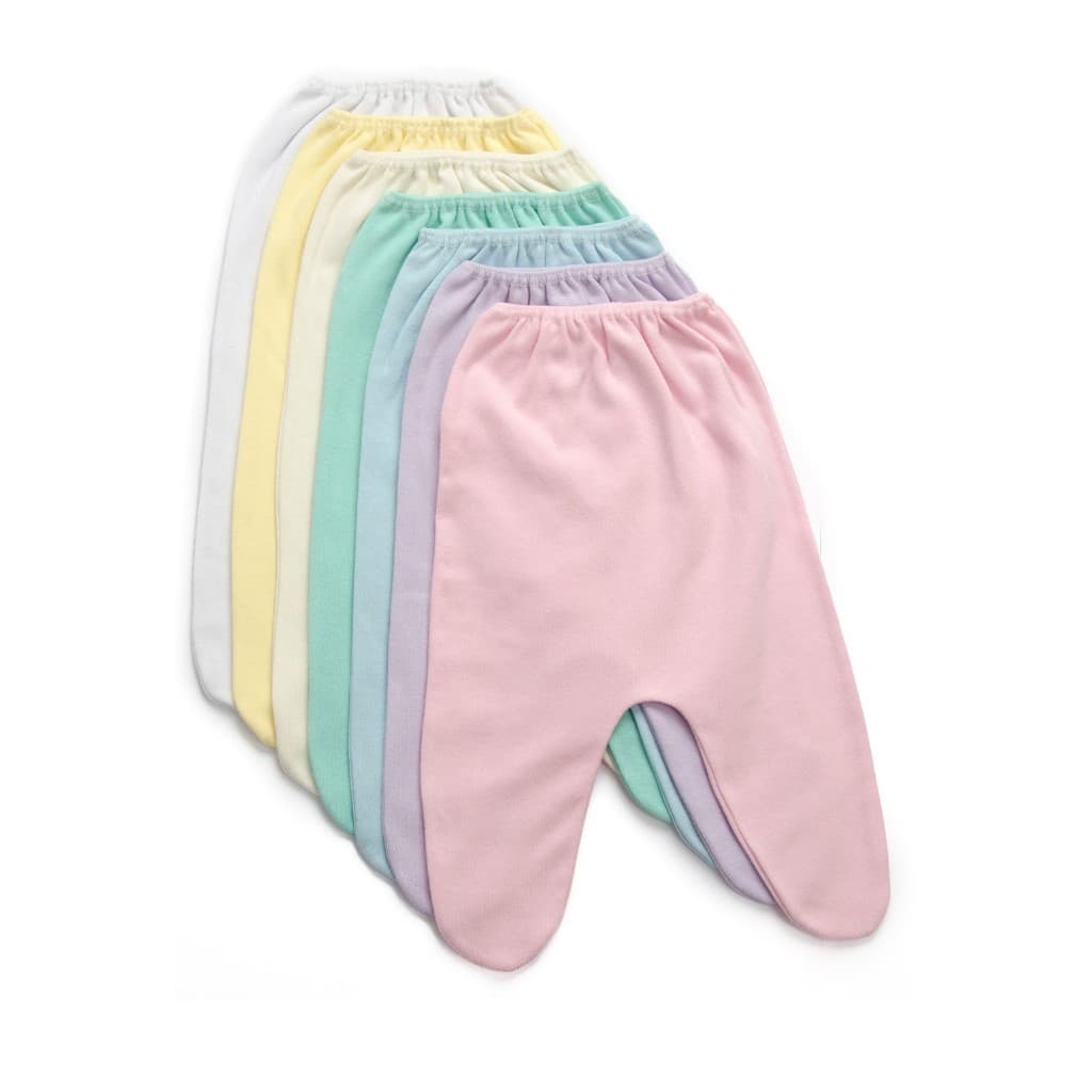 3 Mijão Culote Calça com Pé  Maternidade Enxoval para Bebês - Meia Malha 100% Algodão