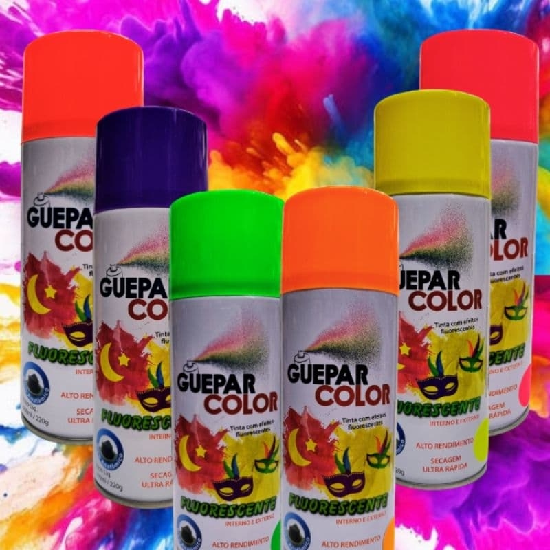 Tinta spray Guepar luminosa fluorescente brilha no escuro para plástico madeira parede