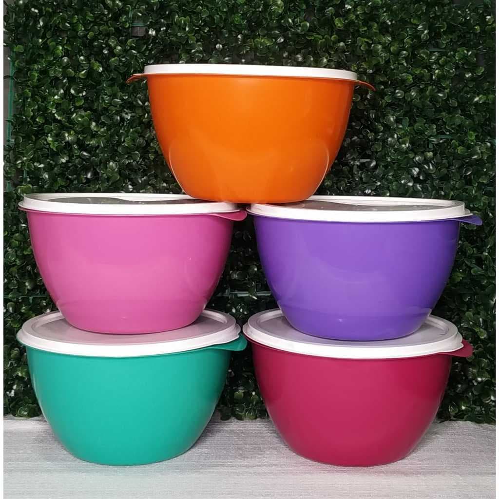 KIT 3 SALADEIRAS BACIA  REDONDA COLORIDAS PLÁSTICA 3 LITROS COLOR PARA ALIMENTO