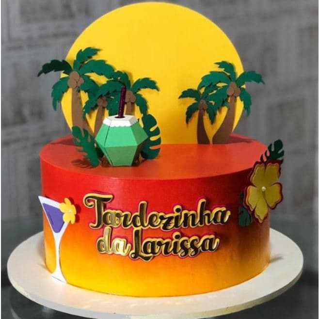 Topo de bolo tardezinha 3D (personalizado com nome)