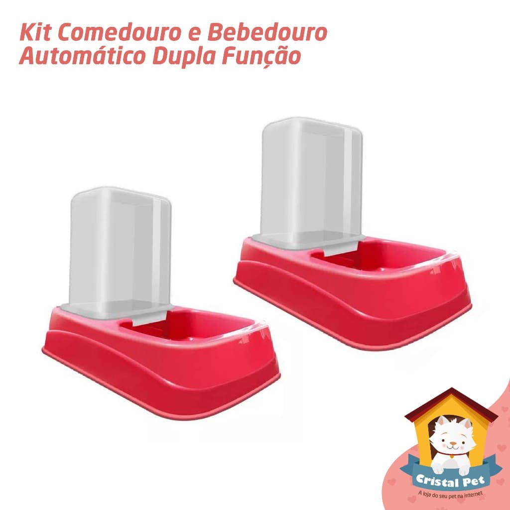 COMEDOURO E BEBEDOURO AUTOMÁTICO DUPLA FUNÇÃO