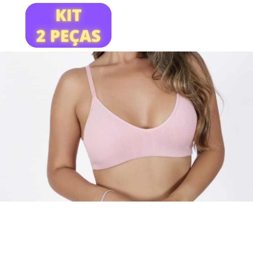 Kit 2 SUTIÃ TOP BÁSICO Sem Bojo Sem Aro Confortável 0065