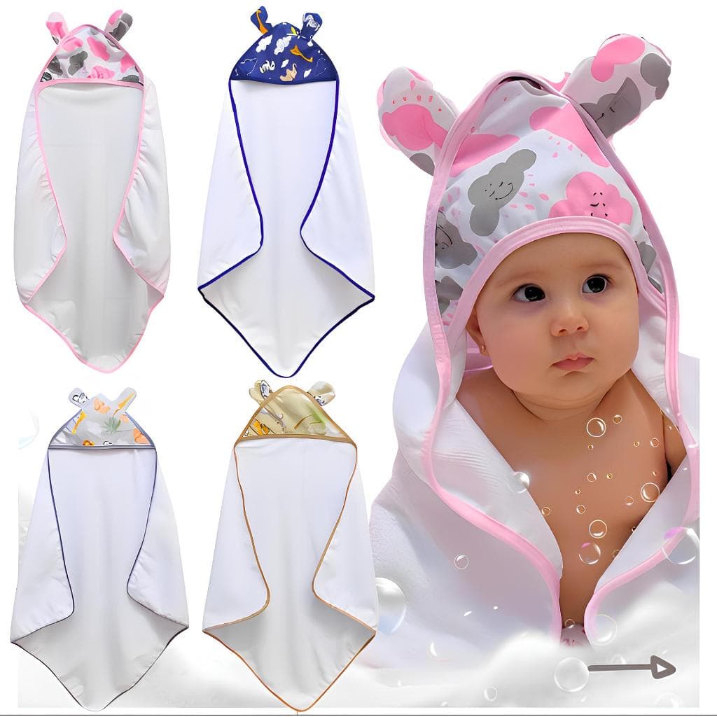 Toalhas De Banho Infantil Varios Modelos Com Orelhinha, Várias Cores, Para Melhor Conforto Do Seu Bebe