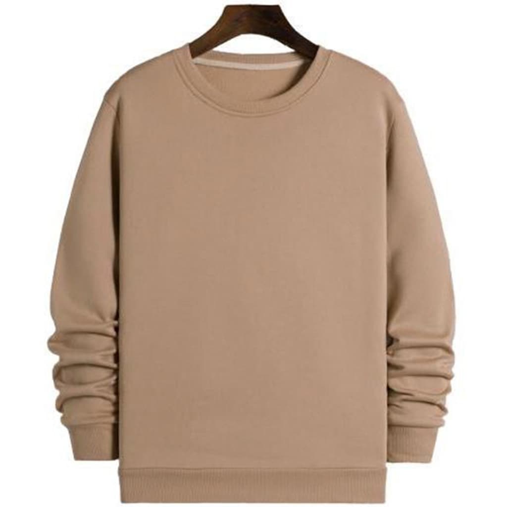 Moletom Sem Capuz Unissex Careca Blusa de Frio Casaco Feminino Masculino Flanelado Liso Sem Estampa Algodão