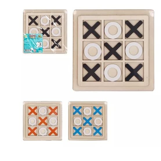 Jogo Da Velha Caixa Tabuleiro De Madeira De 14cm
