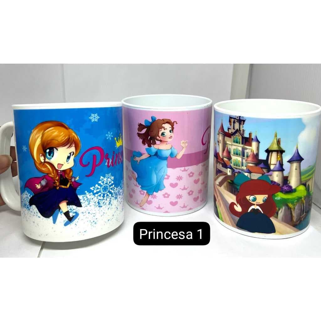 [KIT] 3 (TRES) CANECAS DECORADAS PRINCESA 450ml - (PROMOÇÃO)