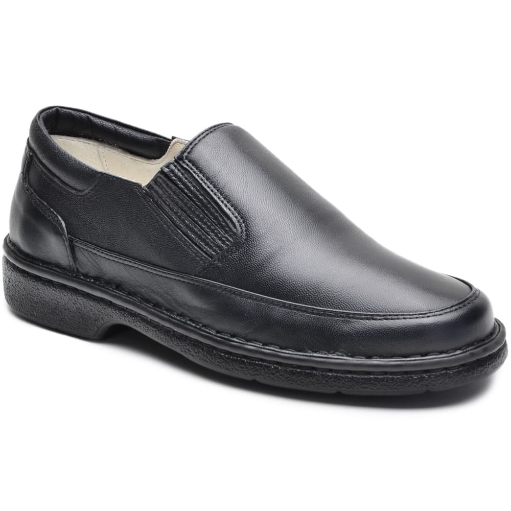 Sapato masculino social de couro preto confort CR1005