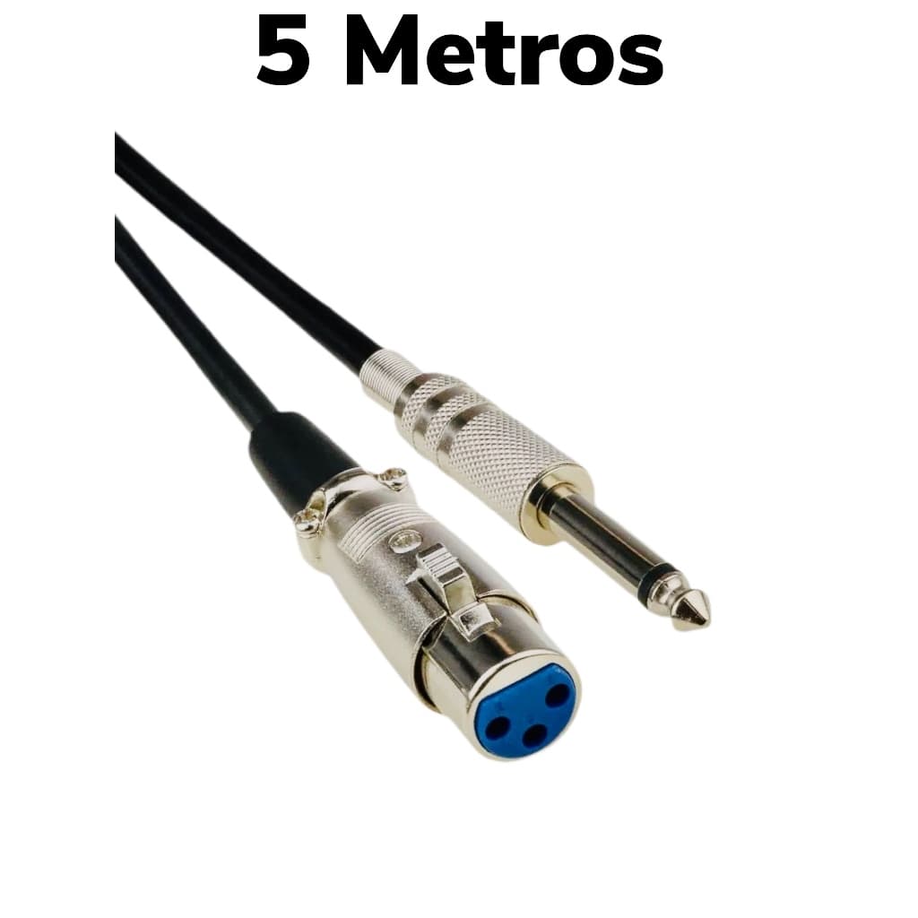Cabo Microfone E Violão Mono Xlr / P10 5 Metros