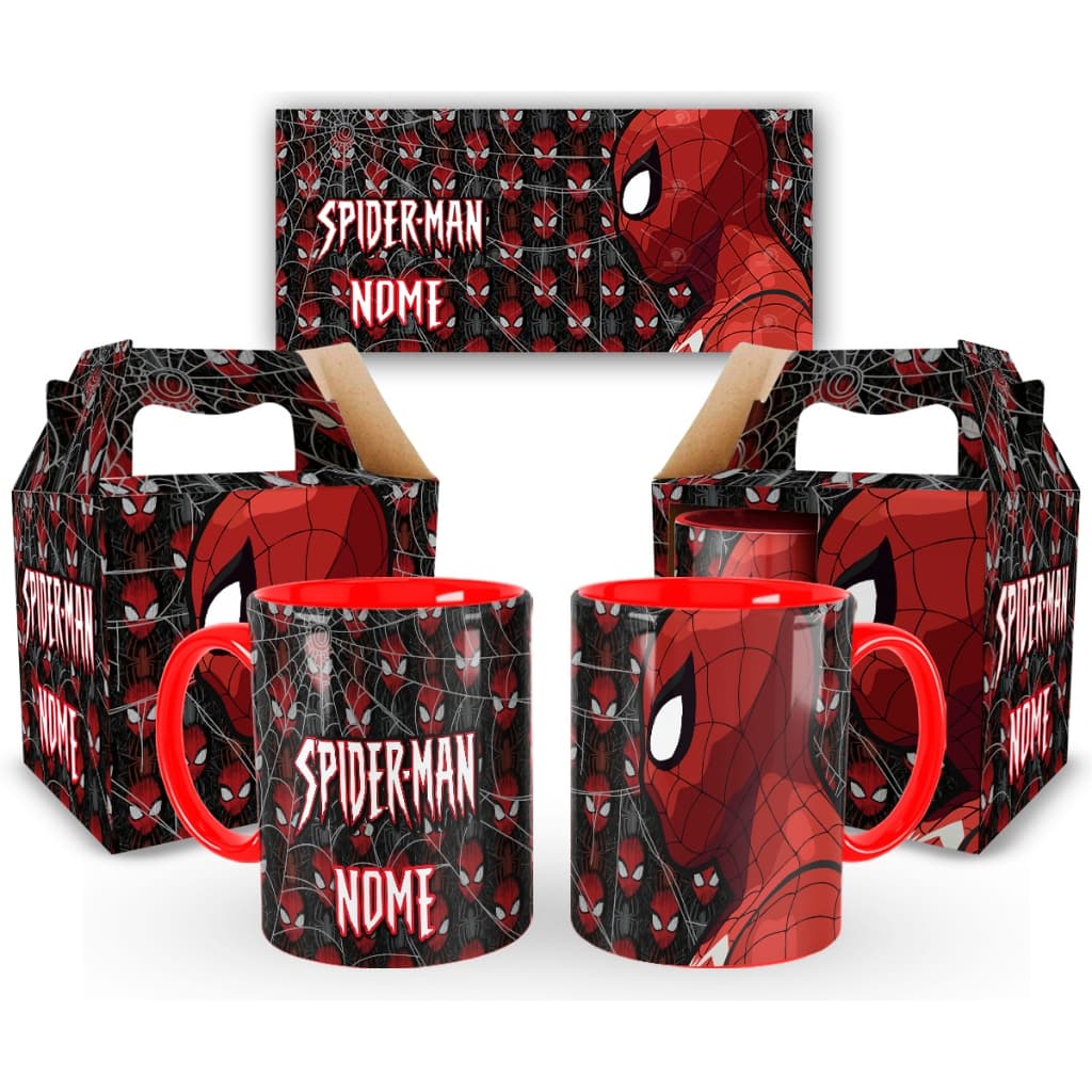 Caneca Personalizada Homem Aranha com Nome Gravado