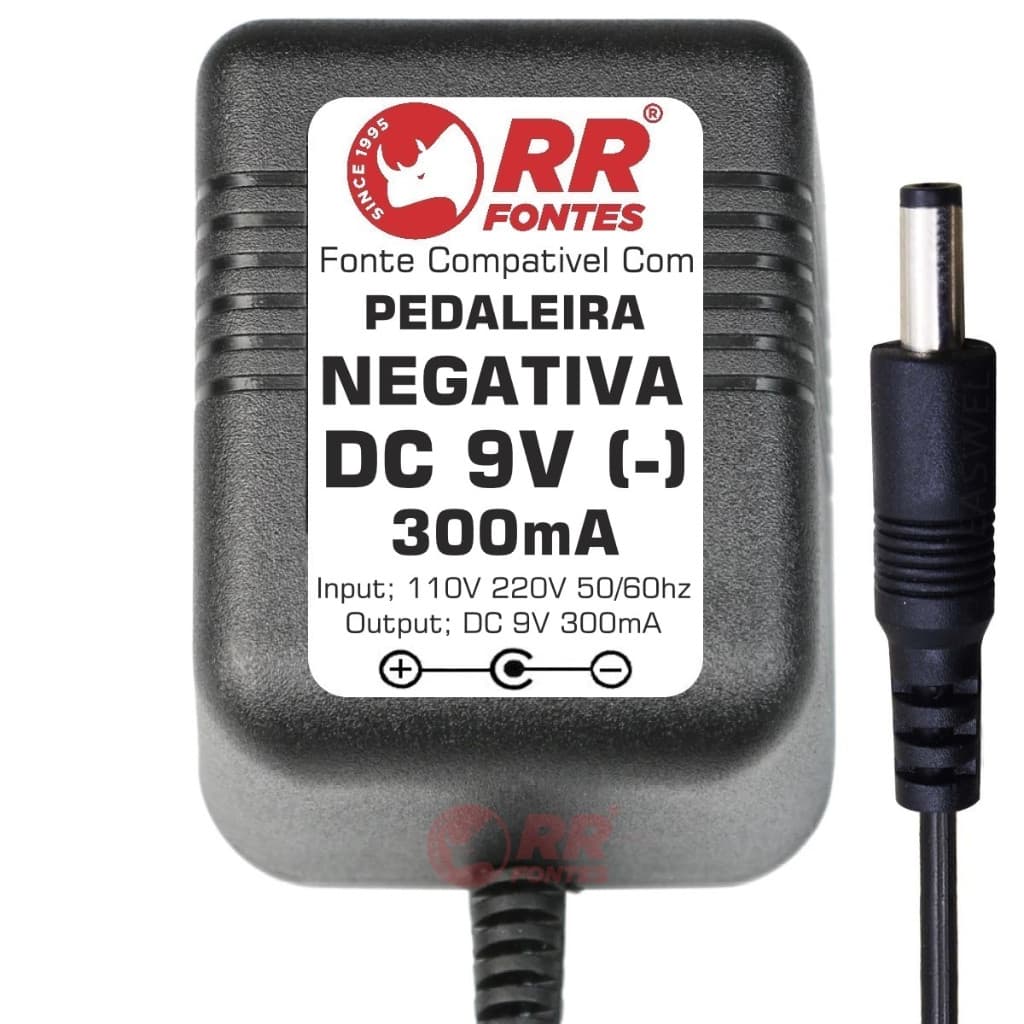 Fonte Carregador 9v 300ma P/ Pedal Pedaleira Zoom 3000b 3030
