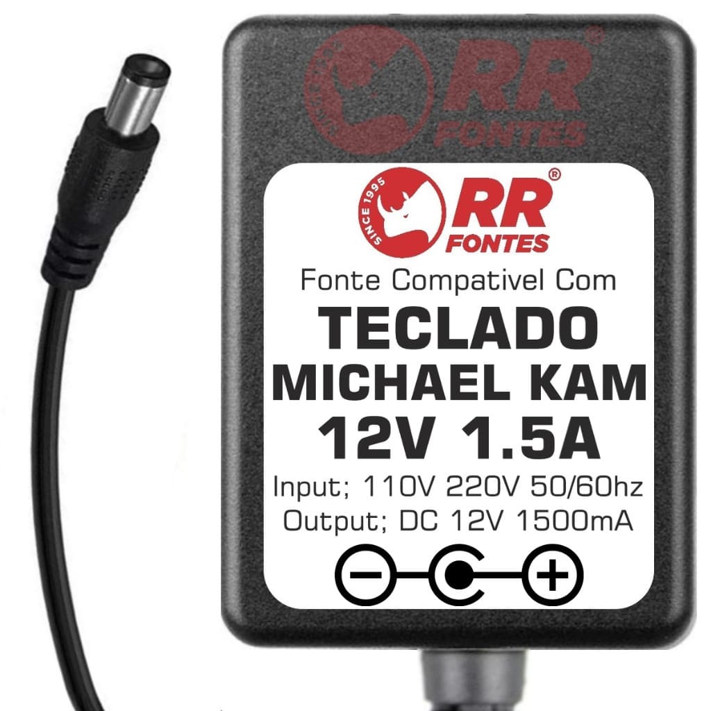 Fonte 12v Para Teclado Musical Piano Elétrico Michael Kam500