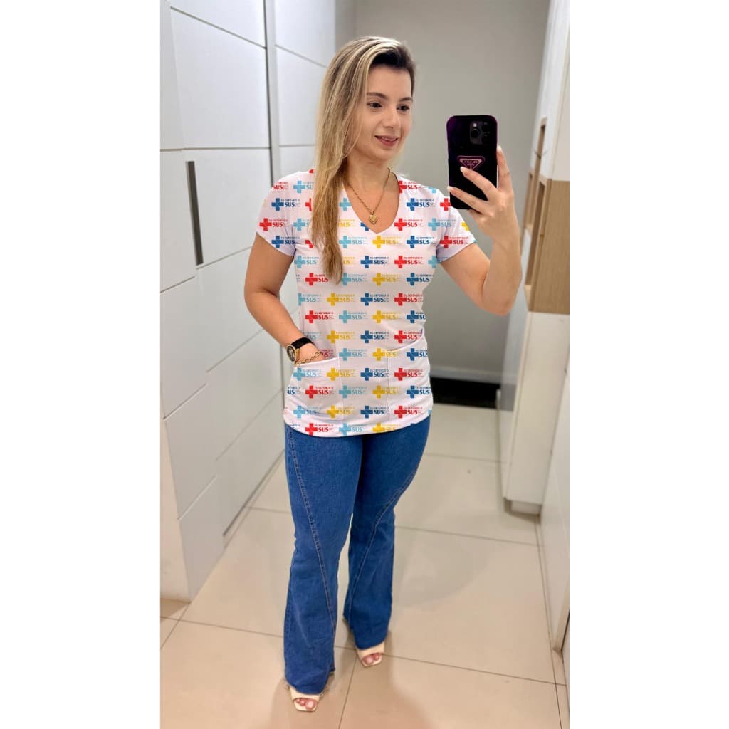 BATA COM BOLSO/SCRUB/BATINHA/PIJAMA CIRURGICO/AVENTAL/ENFERMAGEM/TEC ENFERMAGEM/SUS/VACINAÇÃO