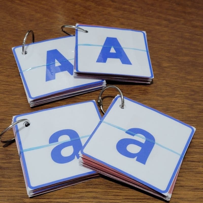 Cards Alfabeto letra Bastão Maiúscula/minúscula