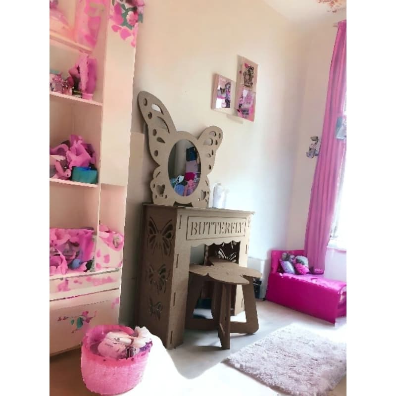 Penteadeira borboleta Infantil Mesa de Pentear para Criança