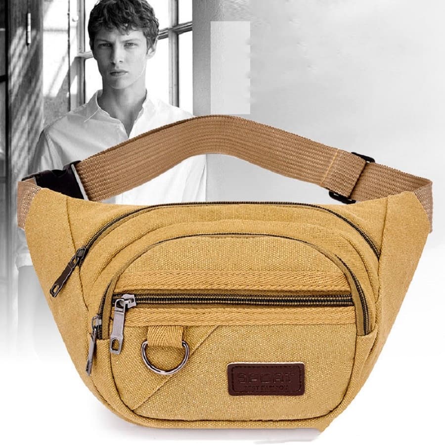 Pochete Organizadora Grande De Lona Resistente Bolsa Cintura
