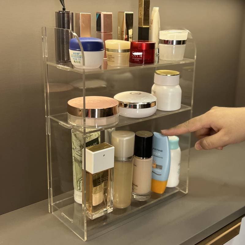 Prateleira Organizador Dupla Aramado Acrilico Para Cosméticos Banheiro Cozinha Multiuso Universal