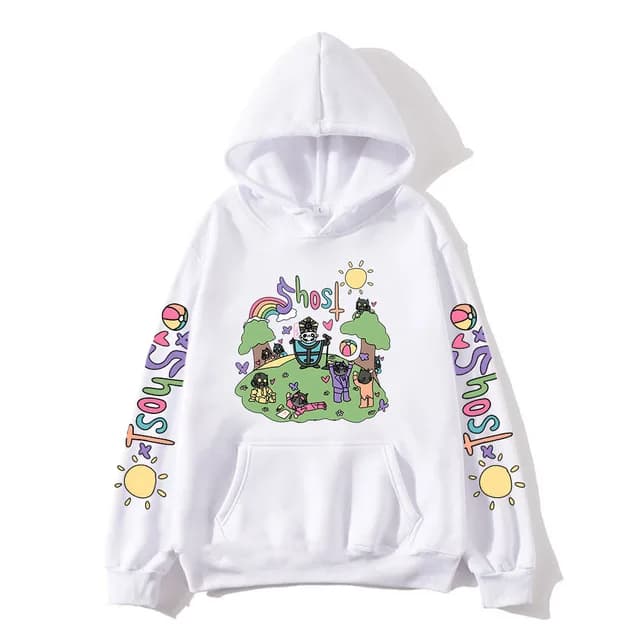 Blusa Moletom Canguru Com Capuz Ghost Musica Banda De Rock Casaco Unissex