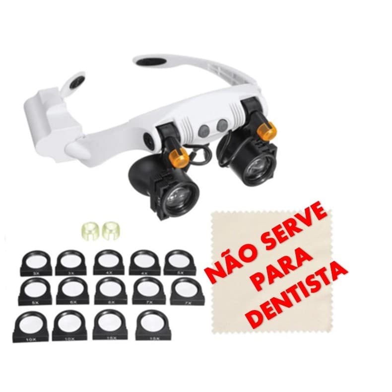 Óculos Lupa de Cabeça Profissional 14 Lentes