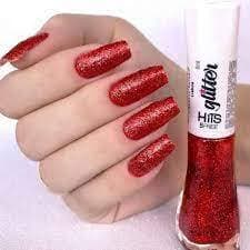Esmalte HITS Lisboa glitter vermelho