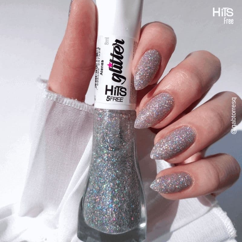 Esmalte Hits atenas glitter prata