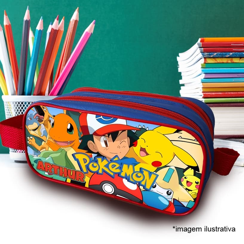 Estojo duplo personalizado pokémon com nome
