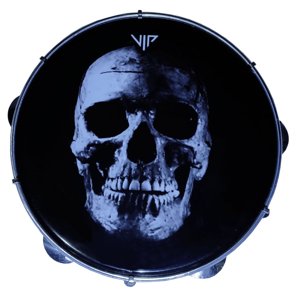 Pandeiro 10 Polegadas Pele Leitosa Vip Caveira Sentinela