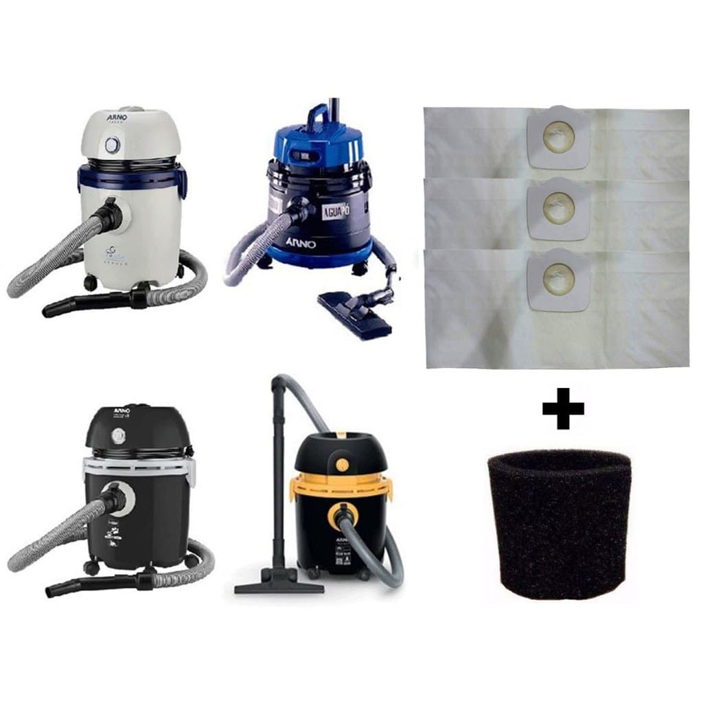 Kit 3 Sacos Descartáveis Aspirador De Pó Arno Ar12 / H2PO Água E Pó + Filtro