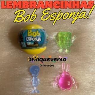 15/50 UN Lembrancinhas de Festa Bob Esponja. Miniaturas Translúcidas Bob Esponja. Festa Bob Esponja.