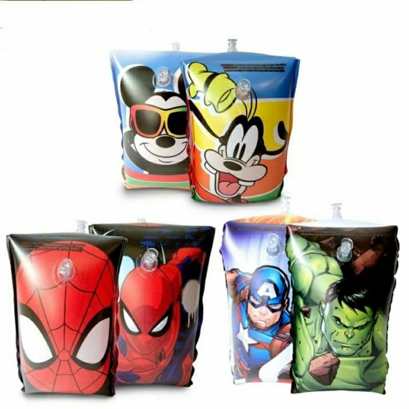 Bóia de Braço para Piscina Menino Menina Homem Aranha Vingadores Minnie Mickey