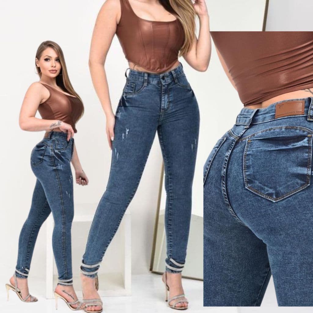 Calça Skinny Feminina Cintura Alta Levanta Bumbum com Lycra Premium Alta Qualidade Promoção