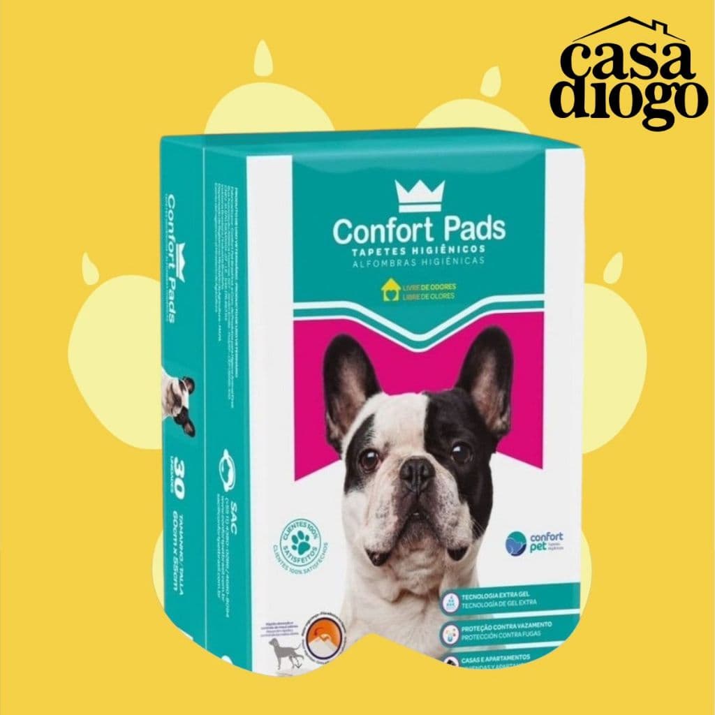 Pet Kit Tapete Higiênico Pad 30 Tapetes Un. 60 X 55 Cm Cão Cachorro Gato Animais Domésticos