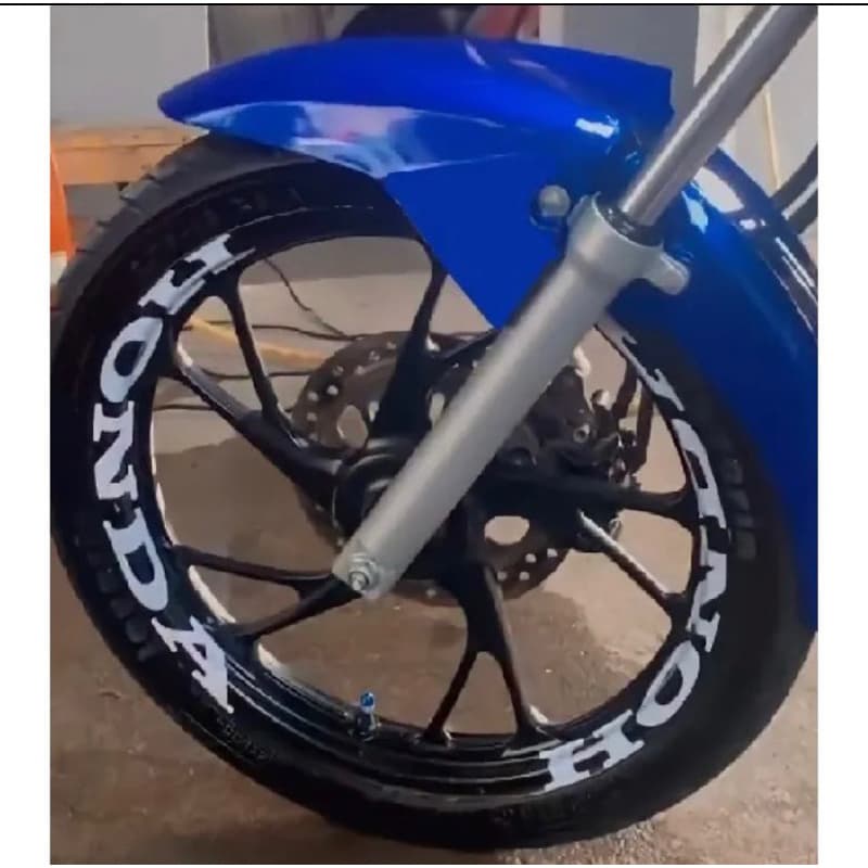 8 Adesivos Branco Para Roda De Moto Liga Leve Grande