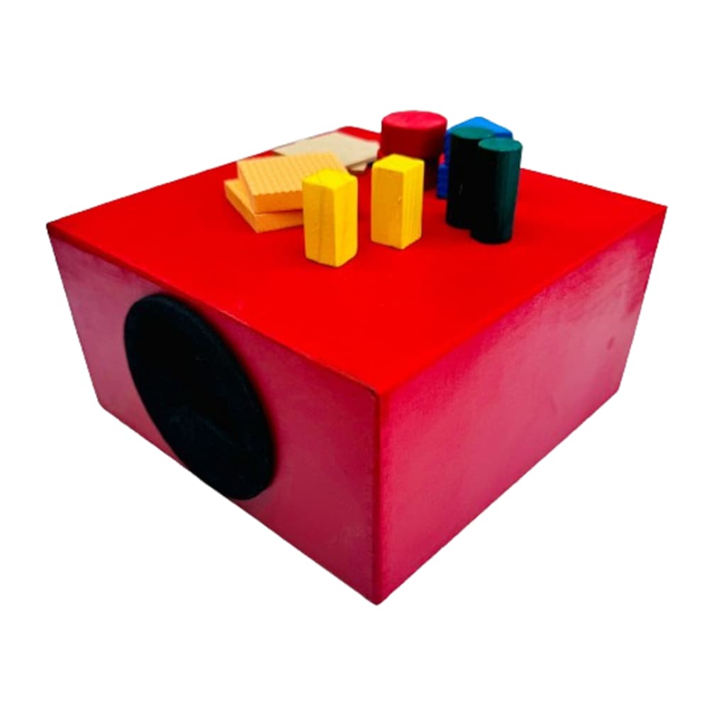Caixa Tátil 12 Peças Brinquedo Educativo Pedagógico Sensorial Descobrir formas Toy Trade