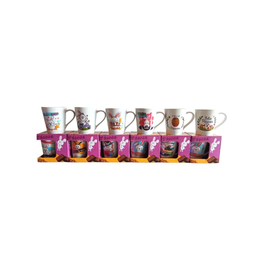 Kit 40 Canecas Xicaras Páscoa Porcelana Presente De Páscoa