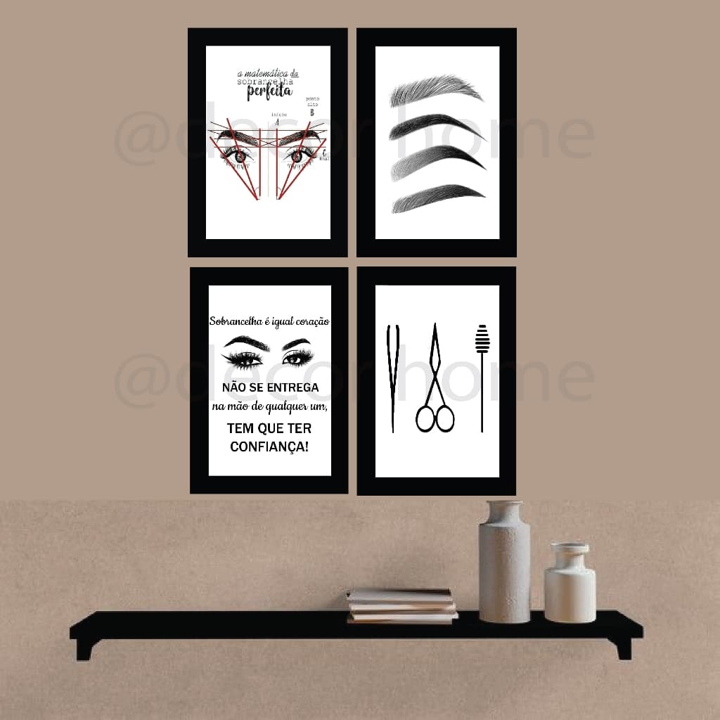 Promoção! Placa quadro decorativa/Kit com 3 ou 4 peças!! design de sobrancelhas decoração de salão de beleza