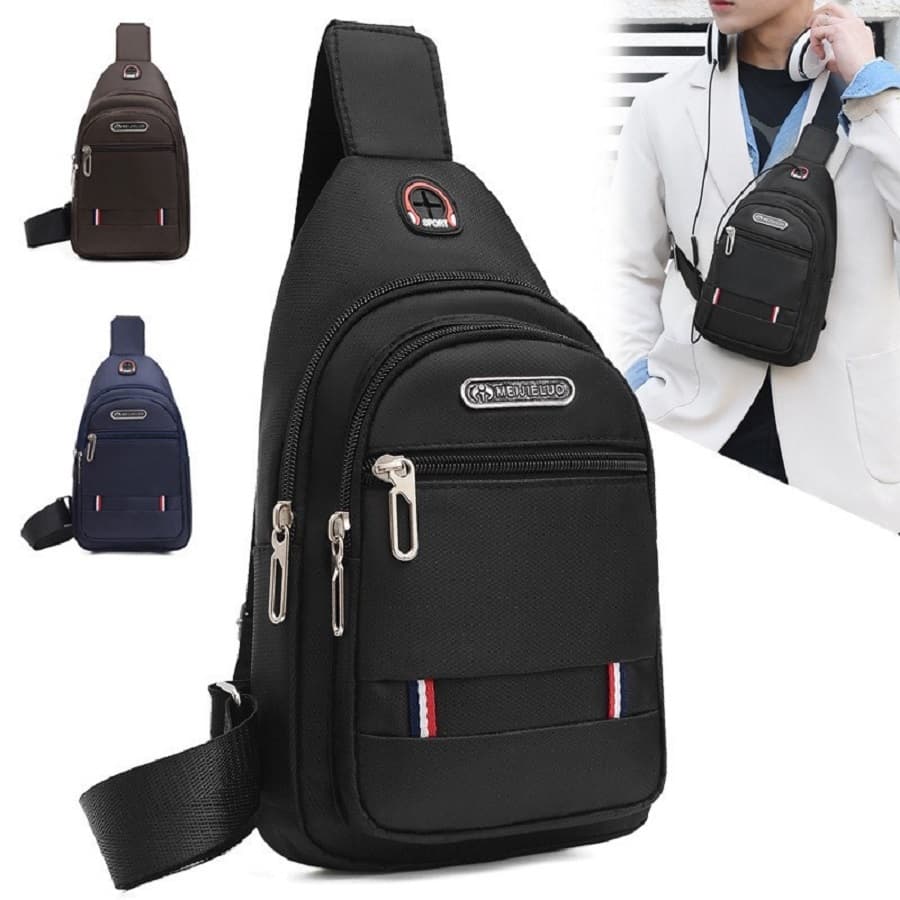 Bolsa Mochila Pochete Grande Transversal Masculino Chest Bags De Ombro Impermeável