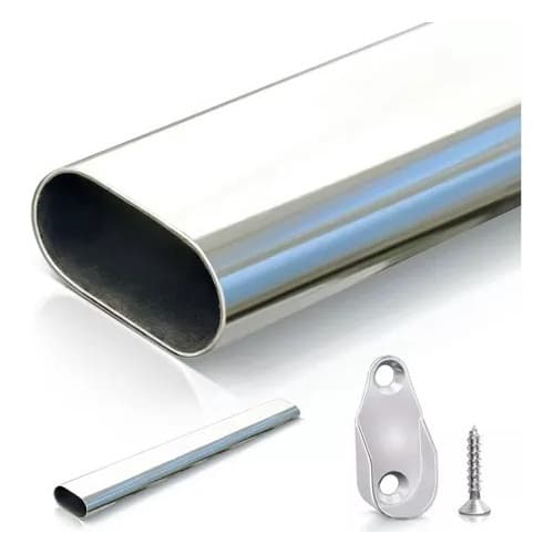 tubo varão obilongo para closets cabideiro, guarda roupa 1,50 mt