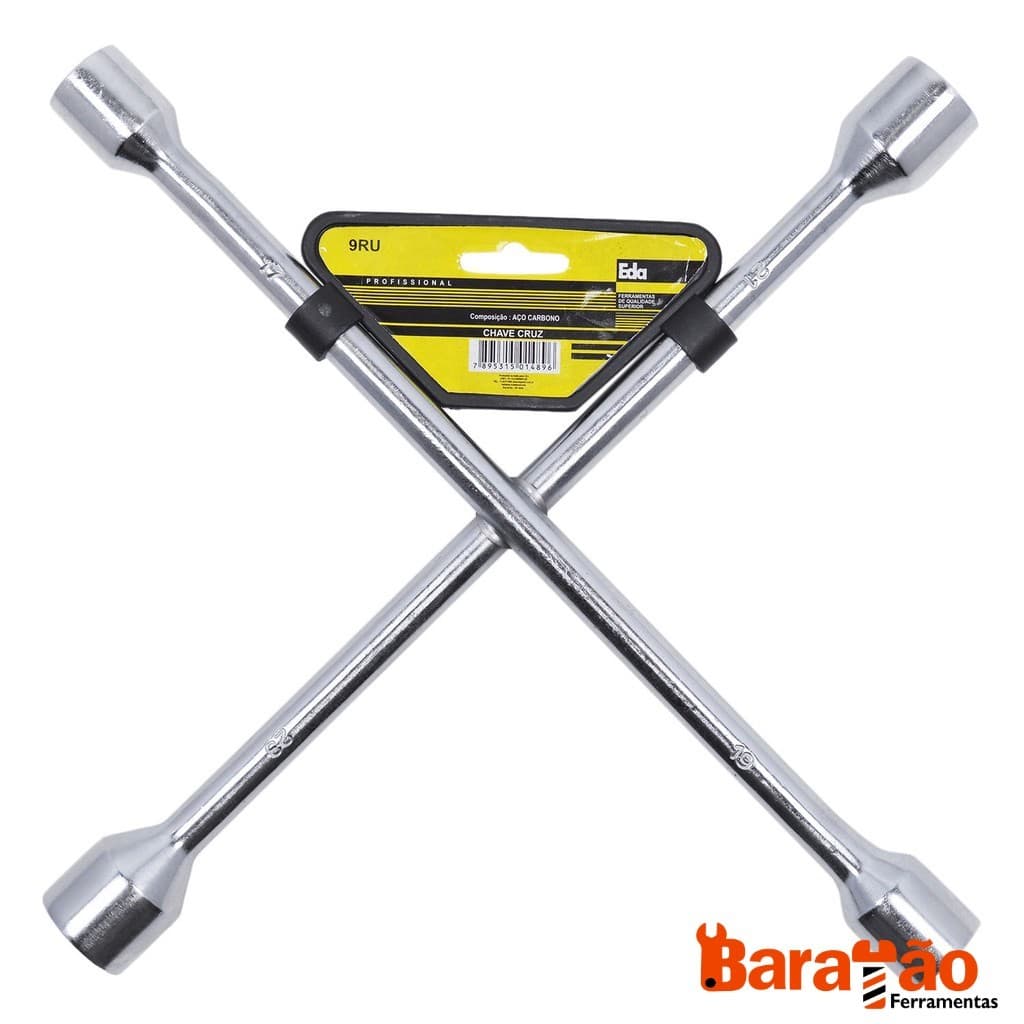 Chave De Roda tipo Cruz Aço Carbono 9RU Eda