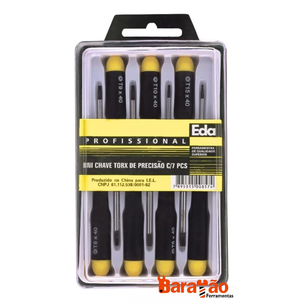 Jogo de Chave Torx Precisão T5 - T15 Com 7 Peças 8NI EDA