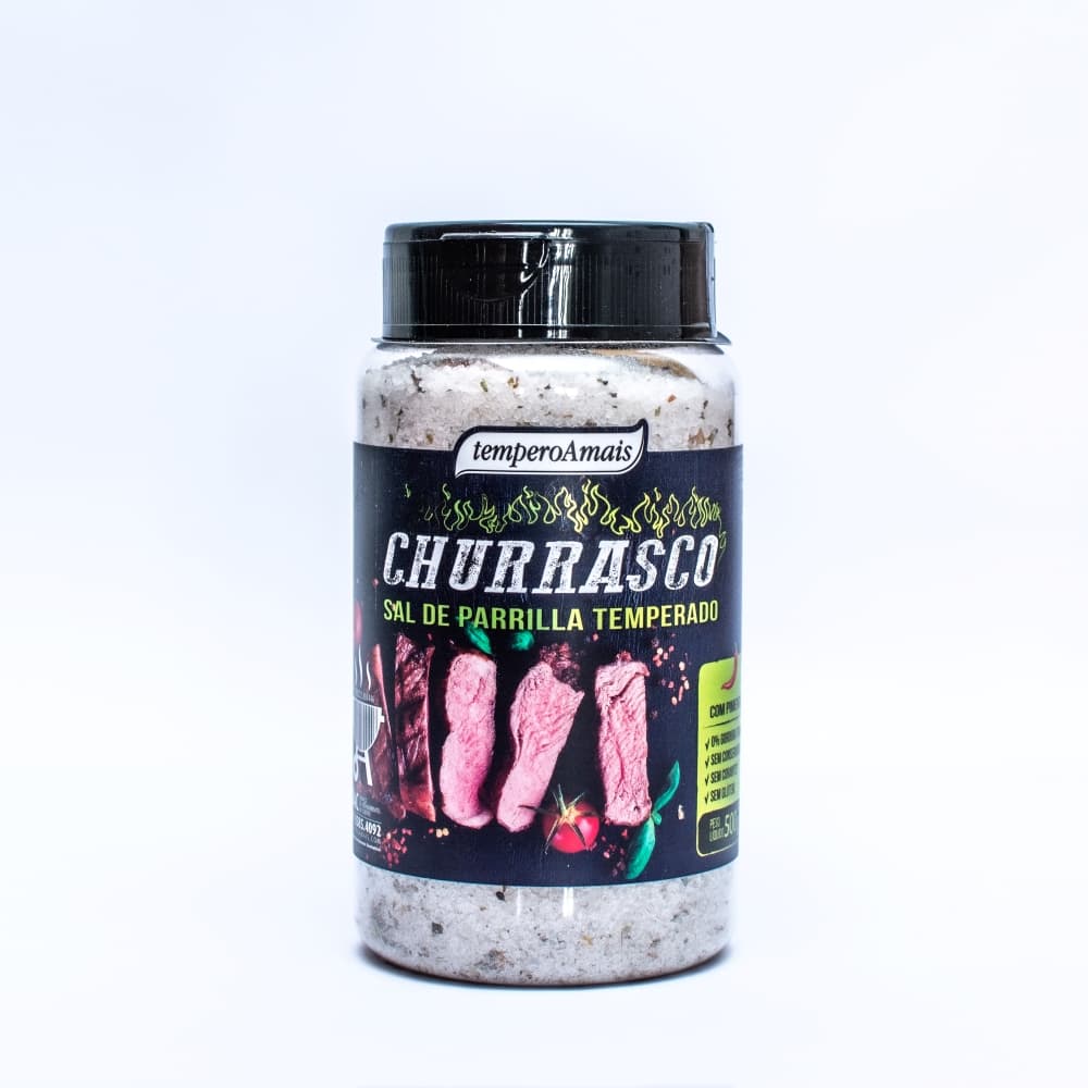 Sal de Parrilla Temperado 500g Tempero Especiaria Churrasco Cozinha