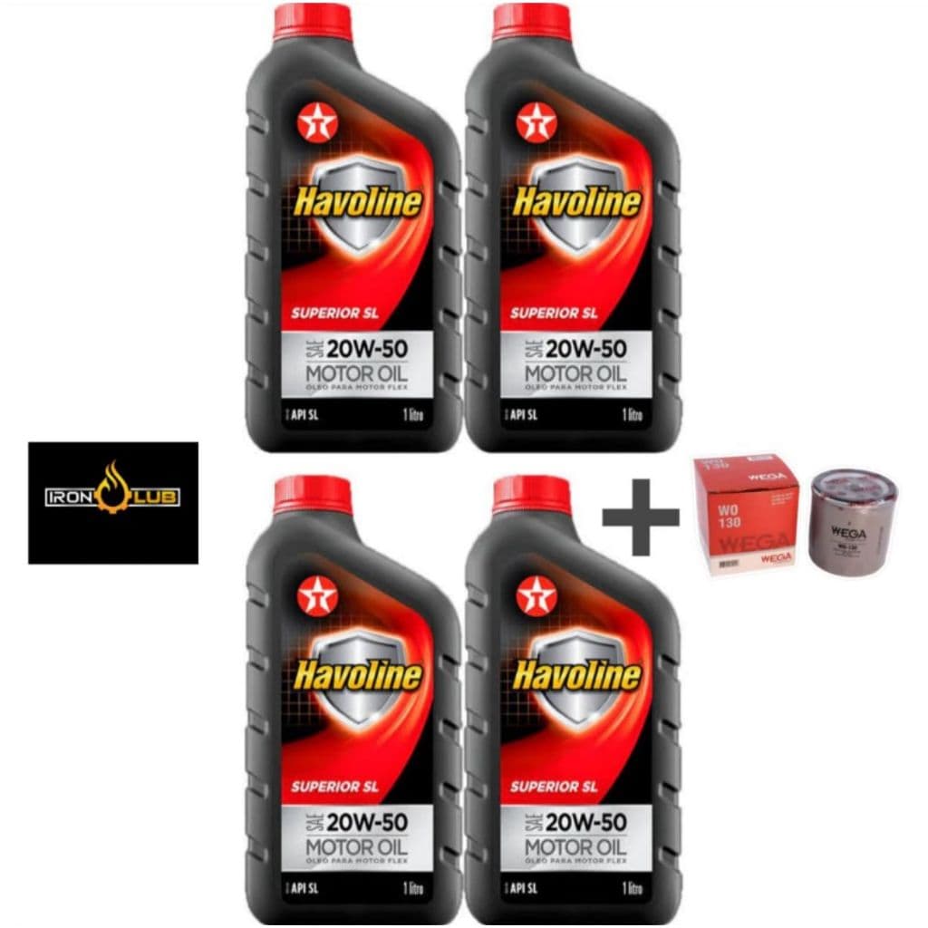KIT COM 4 LITROS HAVOLINE 20W50 + 1 WO130