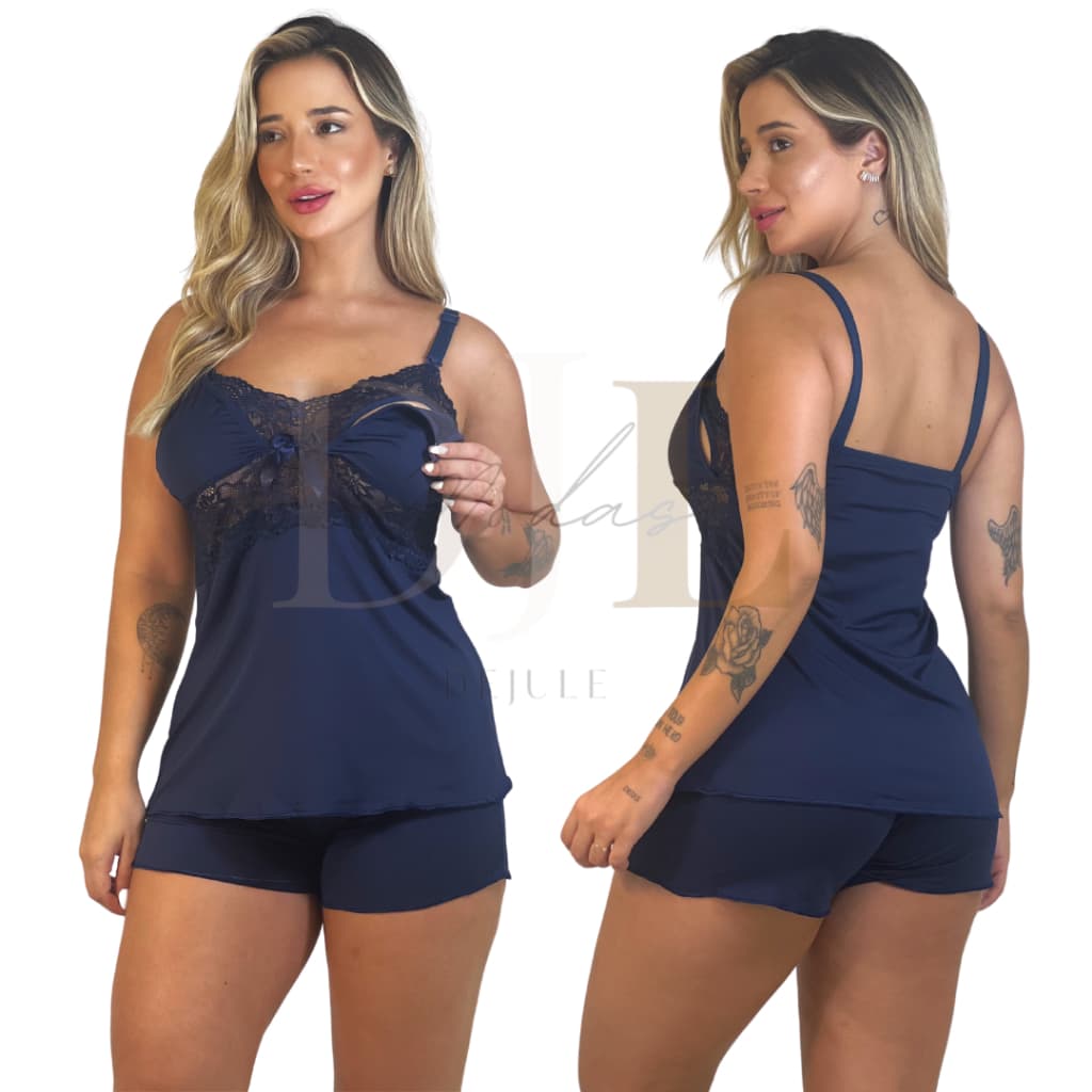 Baby doll amamentação short pijama Djl